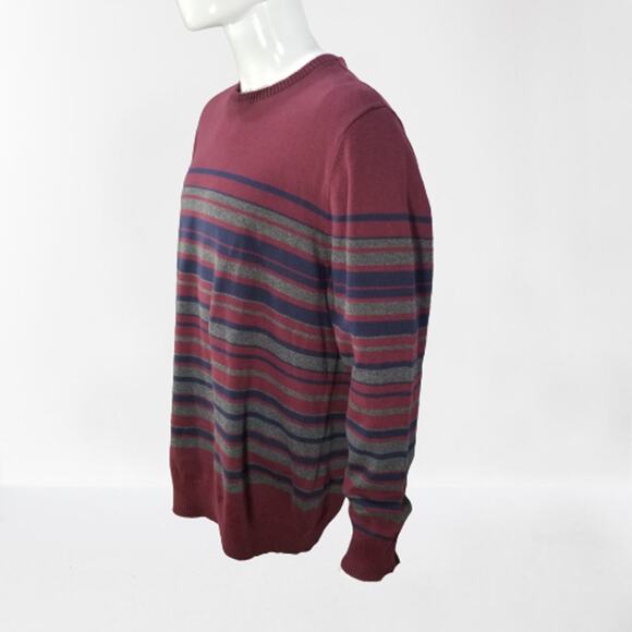 Club Room Men's Red & Blue Striped Long Sleeve Crewneck Sweater, Size: 2XL, New - Picture 4 of 9